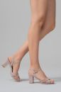 Kadın Simli Bantlı Kalın Topuklu Ayakkabı ROSE SIMLI ERC242013